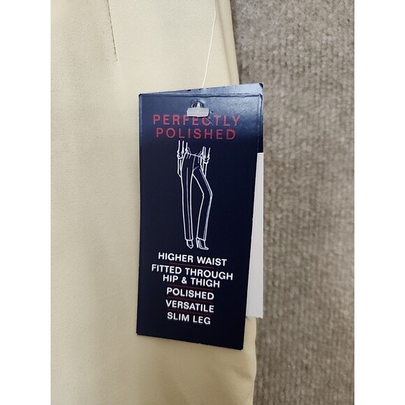 Chaps Perfectly Polished Dress Pants Womens 6 Beige Side Zip Super Stretch NEW - Picture 3 of 8